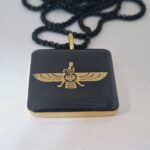 پلاک مربعی فروهر طلا کوب